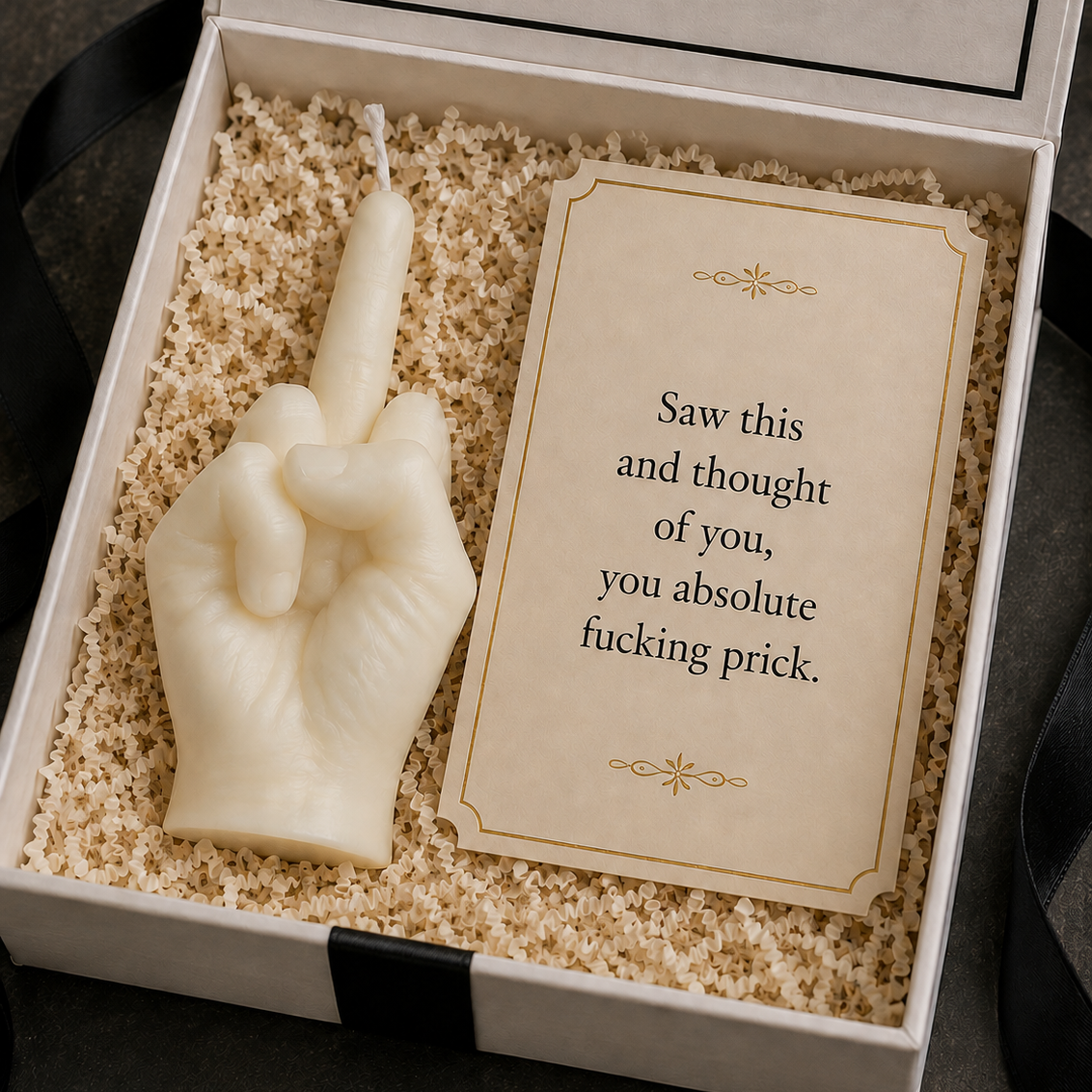 Soy Wax Middle Finger Candle | Absolute Fucking Prick Gift